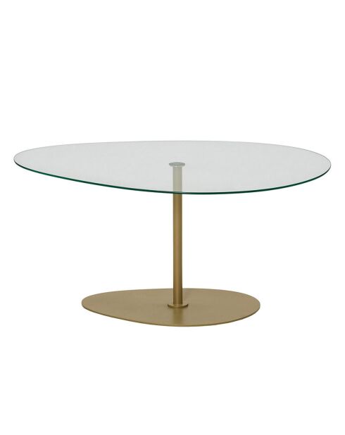 Table basse Porto doré/transparent - 90x40x60 cm
