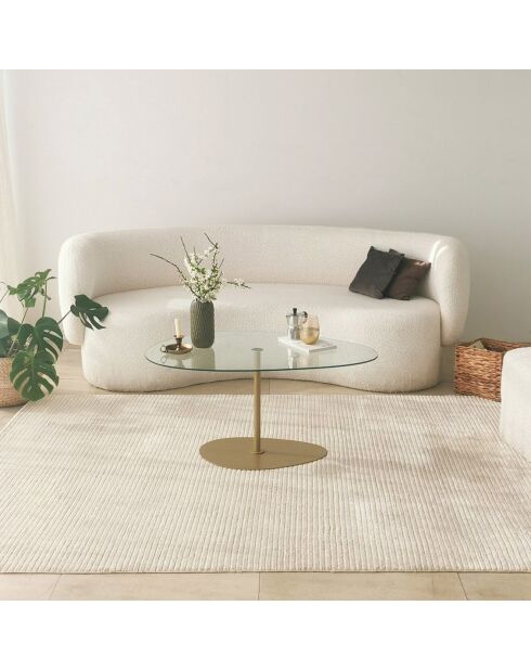 Table basse Porto doré/transparent - 90x40x60 cm