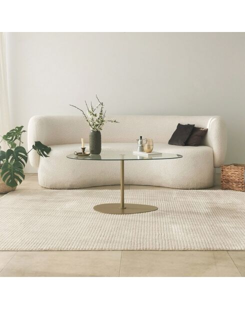 Table basse Porto doré/transparent - 90x40x60 cm