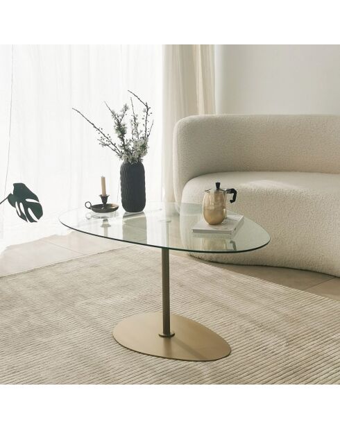 Table basse Porto doré/transparent - 90x40x60 cm