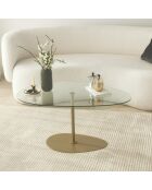 Table basse Porto doré/transparent - 90x40x60 cm
