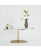 Table basse Porto doré/transparent - 90x40x60 cm