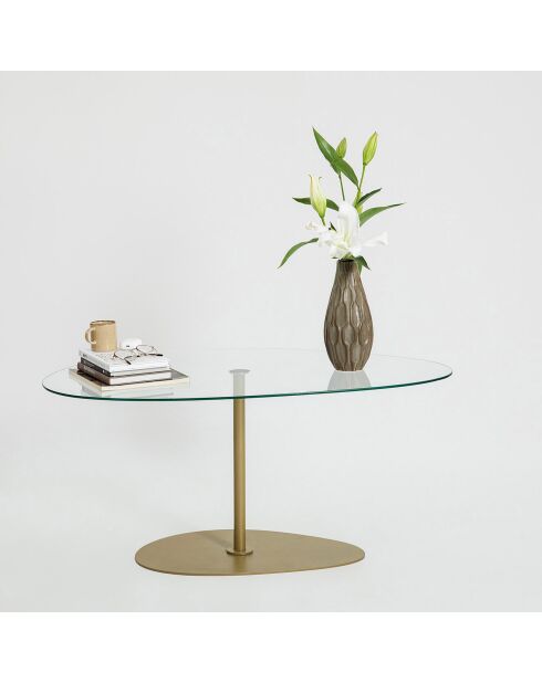 Table basse Porto doré/transparent - 90x40x60 cm