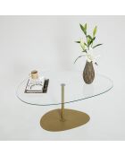 Table basse Porto doré/transparent - 90x40x60 cm