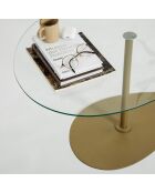 Table basse Porto doré/transparent - 90x40x60 cm