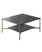 Table basse Gold Line noir/anthracite - 80x80x40 cm