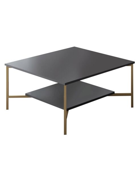 Table basse Gold Line noir/anthracite - 80x80x40 cm