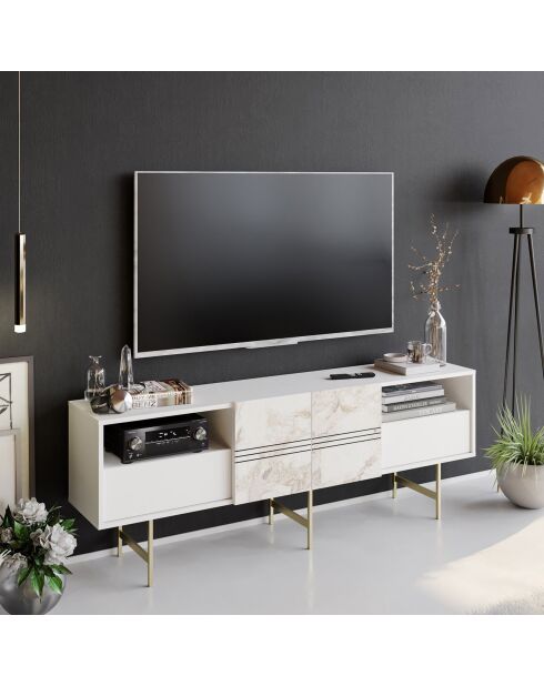 Meuble TV Derin blanc - 180x64.7x37.1 cm