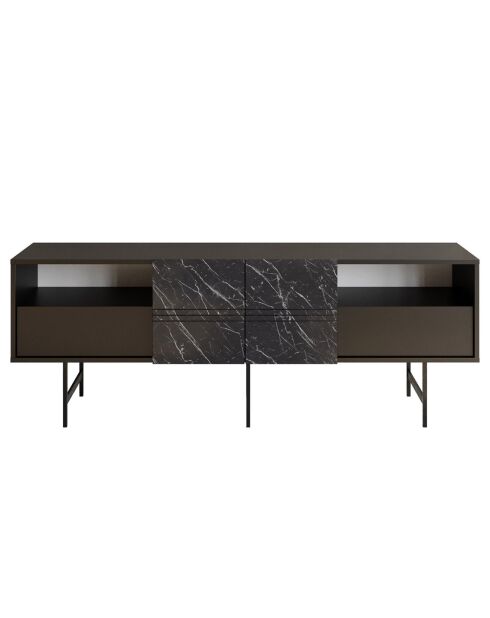 Meuble TV Derin marbre noir - 180x64.7x37.1 cm