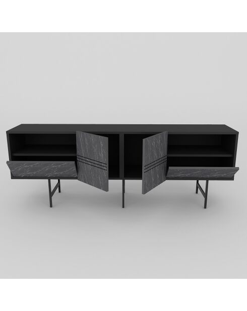 Meuble TV Derin marbre noir - 180x64.7x37.1 cm