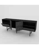 Meuble TV Derin marbre noir - 180x64.7x37.1 cm