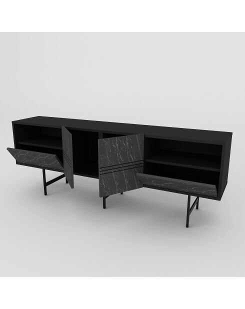 Meuble TV Derin marbre noir - 180x64.7x37.1 cm