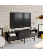 Meuble TV Derin marbre noir - 180x64.7x37.1 cm