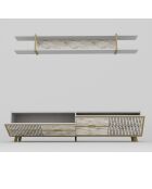 Ensemble Meuble TV & Etagère Frida blanc - 180x43x37 cm