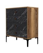 Commode Lizbon 541 noyer/noir - 76x90.7x40 cm