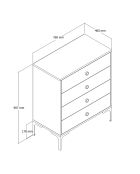 Commode Lizbon 541 noyer/noir - 76x90.7x40 cm