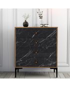 Commode Lizbon 541 noyer/noir - 76x90.7x40 cm