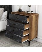 Commode Lizbon 541 noyer/noir - 76x90.7x40 cm