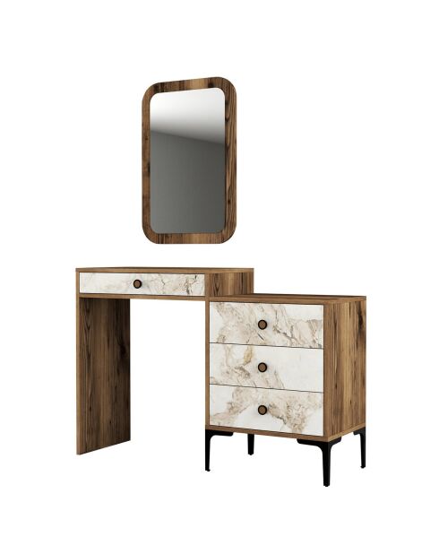 Commode Lizbon 545 noyer/blanc - 124x84.7x40 cm