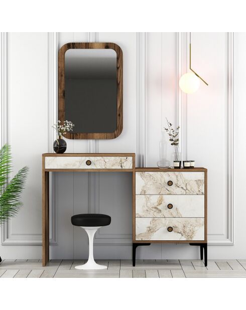 Commode Lizbon 545 noyer/blanc - 124x84.7x40 cm