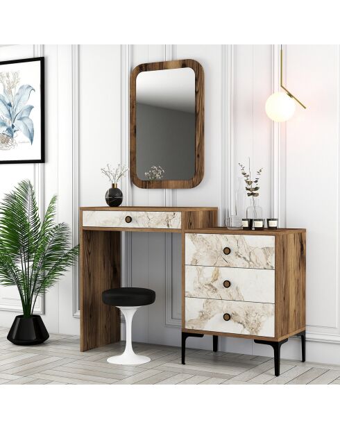 Commode Lizbon 545 noyer/blanc - 124x84.7x40 cm