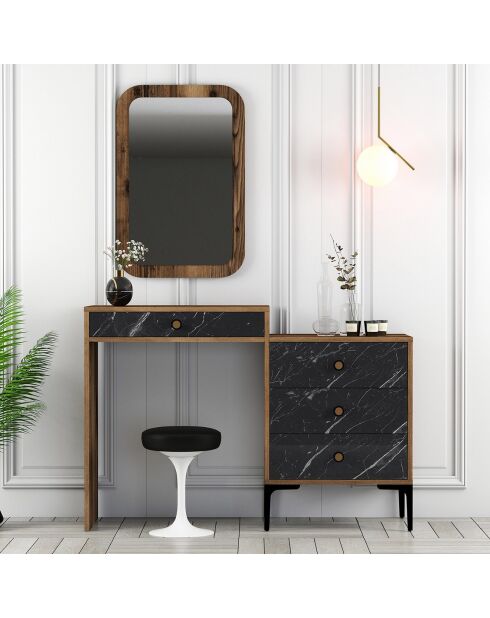 Commode Lizbon 548 noyer/noir - 124x84.7x40 cm
