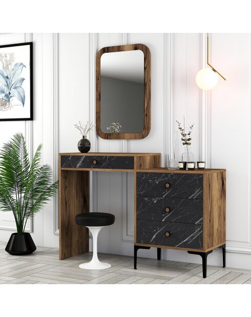 Commode Lizbon 548 noyer/noir - 124x84.7x40 cm