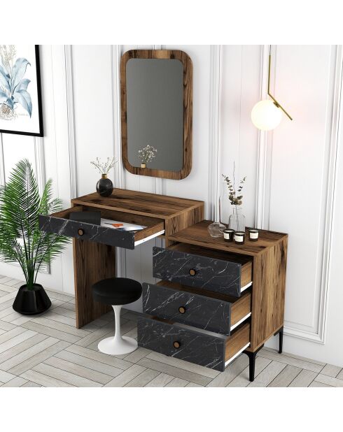 Commode Lizbon 548 noyer/noir - 124x84.7x40 cm