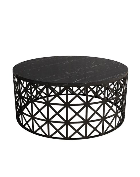 Table basse Selin noire - 90x38x90 cm