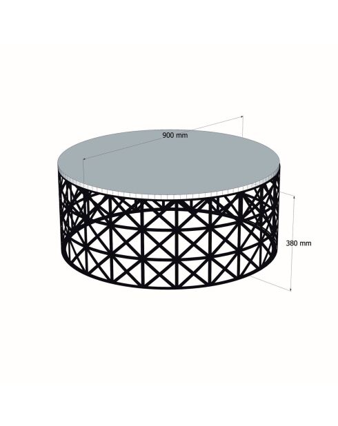 Table basse Selin noire - 90x38x90 cm