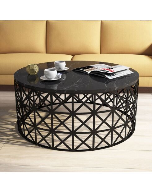 Table basse Selin noire - 90x38x90 cm