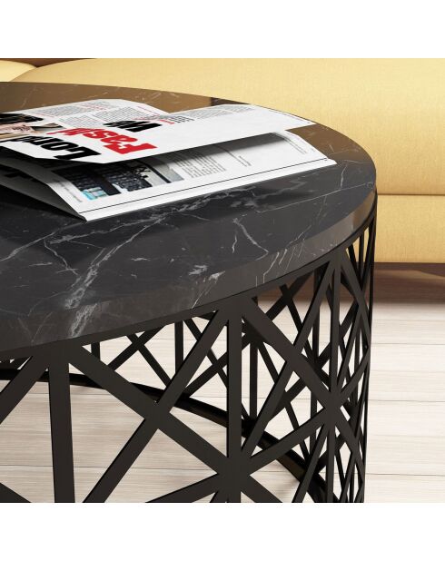 Table basse Selin noire - 90x38x90 cm