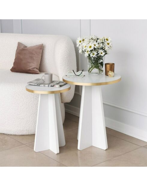 2 Tables basses Mushroom doré/blanc