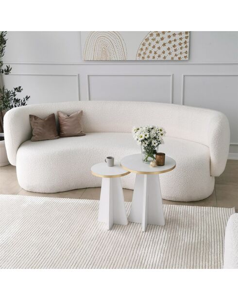 2 Tables basses Mushroom doré/blanc