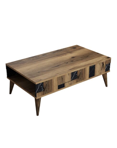 Table basse Madrid noyer/noir - 105x37.6x60 cm