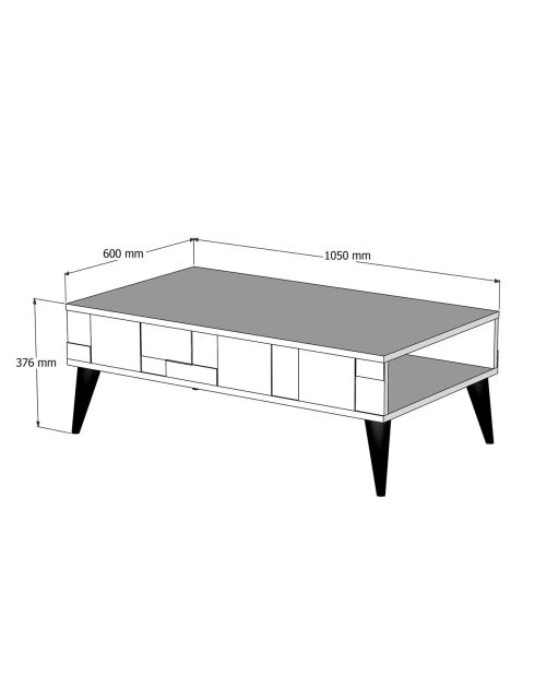 Table basse Madrid noyer/noir - 105x37.6x60 cm