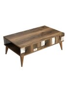 Table basse Madrid noyer/blanc - 105x37.6x60 cm