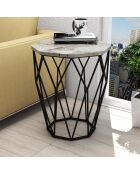 Table d'appoint Sofya blanc/noir - 46x57x46 cm