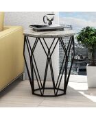 Table d'appoint Sofya blanc/noir - 46x57x46 cm