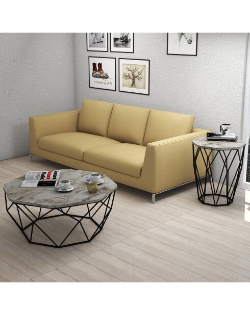 Table d'appoint Sofya blanc/noir - 46x57x46 cm
