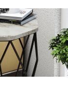 Table d'appoint Sofya blanc/noir - 46x57x46 cm