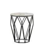 Table d'appoint Sofya blanc/noir - 46x57x46 cm