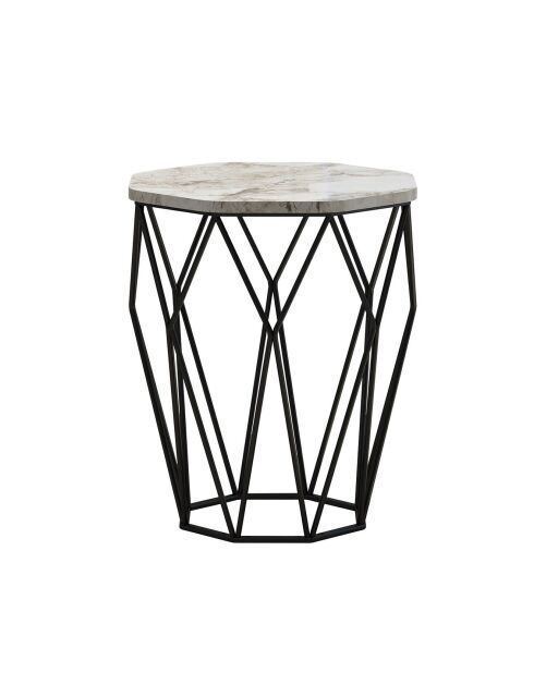 Table d'appoint Sofya blanc/noir - 46x57x46 cm