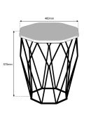 Table d'appoint Sofya blanc/noir - 46x57x46 cm