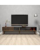 Meuble TV Milan noyer/noir - 180x40x35 cm