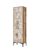 Armoire Berlin A noyer/blanc - 60x200x35 cm