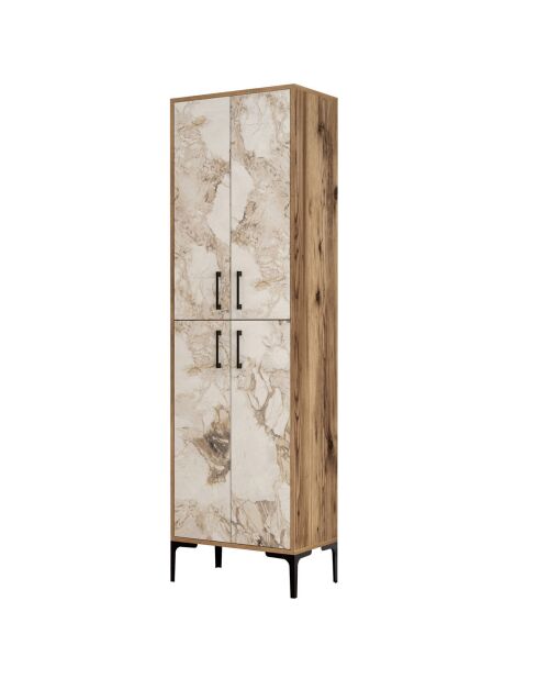 Berlin A Kleiderschrank Nussbaum/Weiß - 60x200x35 cm