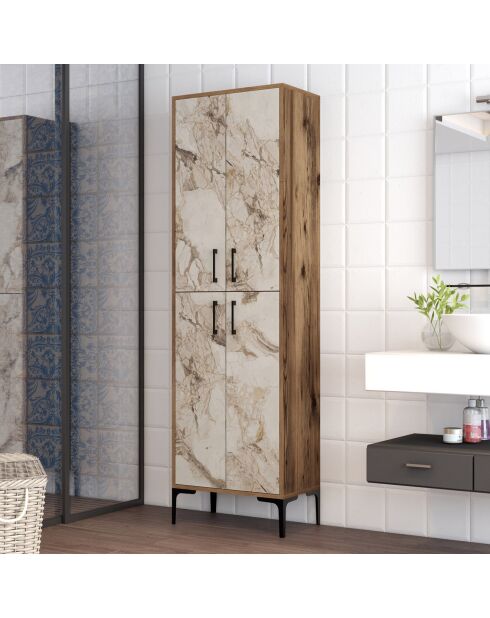 Armoire Berlin A noyer/blanc - 60x200x35 cm