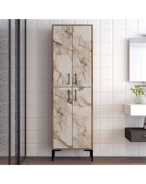 Armoire Berlin A noyer/blanc - 60x200x35 cm