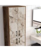 Armoire Berlin A noyer/blanc - 60x200x35 cm